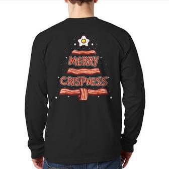 Merry Crispness Oh Bacon Tree Bbq Ugly Christmas Sweater Back Print Long Sleeve T-shirt - Monsterry UK