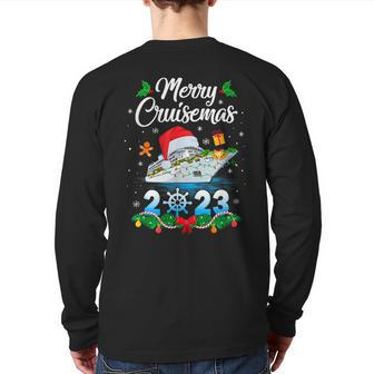 Merry Cruisemas 2023 Christmas Santa Reindeer Cruise Ship Back Print Long Sleeve T-shirt | Mazezy