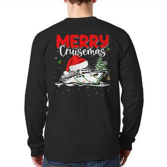 Merry Cruisemas Cruise Ship Family Christmas Pjs Matching Back Print Long Sleeve T-shirt | Mazezy