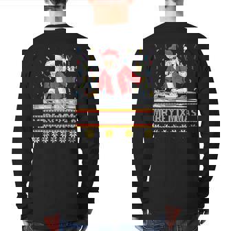 Merry Mixmas Christmas Dj Hip Hop Music Party Ugly Fun Back Print Long Sleeve T-shirt - Seseable