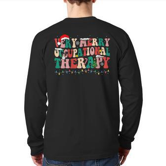 Very Merry Occupational Therapy Ot Squad Christmas Back Print Long Sleeve T-shirt - Seseable