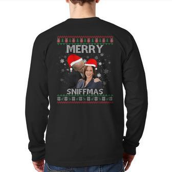 Merry Sniffmas Christmas Anti Biden Kamala Ugly Xmas Sweater Back Print Long Sleeve T-shirt - Monsterry DE