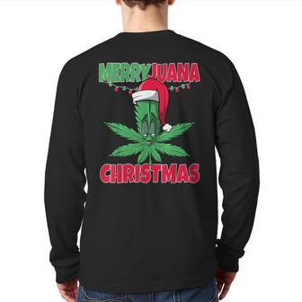 Merryjuana Christmas Marijuana Weed Christmas Back Print Long Sleeve T-shirt | Mazezy UK