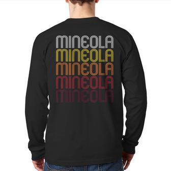 Mineola Tx Vintage Style Texas Back Print Long Sleeve T-shirt | Mazezy