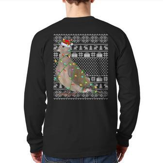 Mourning Dove Bird Lover Santa Ugly Mourning Dove Christmas Back Print Long Sleeve T-shirt | Mazezy