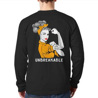 Ms Warrior Unbreakable Multiple Sclerosis Awareness Back Print Long Sleeve T-shirt | Mazezy