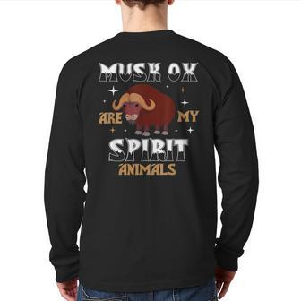 Musk Ox Are My Spirit Animal Back Print Long Sleeve T-shirt | Mazezy