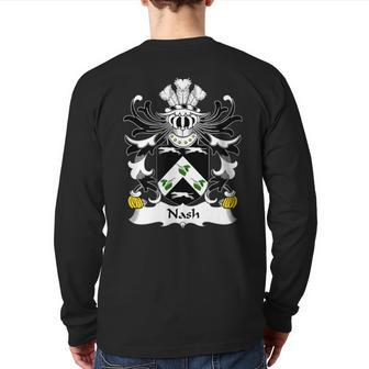 Nash Coat Of Arms Family Crest Back Print Long Sleeve T-shirt | Mazezy