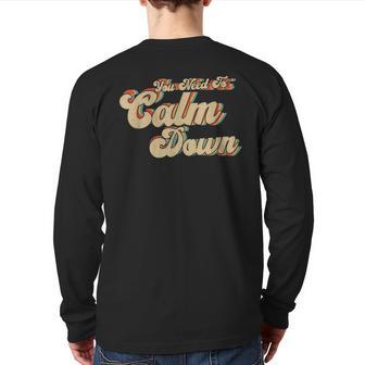 You Need Calm Down Classic Retro Vintage Pride 80’S Style Back Print Long Sleeve T-shirt | Mazezy