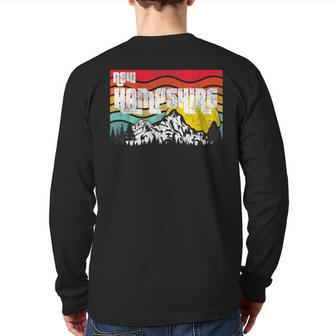 New Hampshire White Mountains Forests Vintage Sunset Retro Back Print Long Sleeve T-shirt | Mazezy