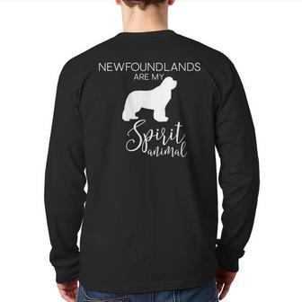 Newfoundland Landseer Dog Spirit Animal J000308 Back Print Long Sleeve T-shirt | Mazezy