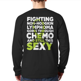 Non-Hodgkin Lymphoma Chemo Sexy Awareness Ribbon Back Print Long Sleeve T-shirt | Mazezy