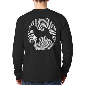 Norrbottenspets Dna I Fingerprint Norrbottenspets Dog Back Print Long Sleeve T-shirt | Mazezy