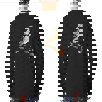 Northern Mockingbird Lover Illustration Back Print Long Sleeve T-shirt | Mazezy