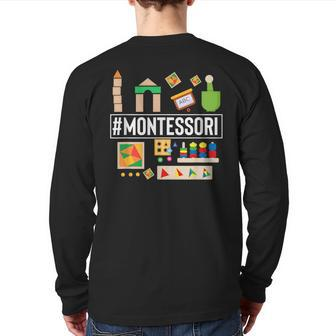 Novelty Montessori Studying Learning Schooling Accessories Back Print Long Sleeve T-shirt | Mazezy
