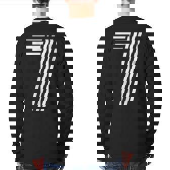 Number 7 Lucky Number Seven Back Print Long Sleeve T-shirt | Mazezy