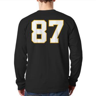 Number 87 Kansas City Fan Football Classic College American Back Print Long Sleeve T-shirt - Thegiftio UK