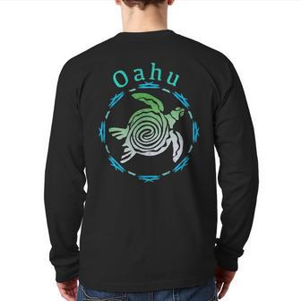 Oahu Vintage Tribal Turtle Back Print Long Sleeve T-shirt - Seseable