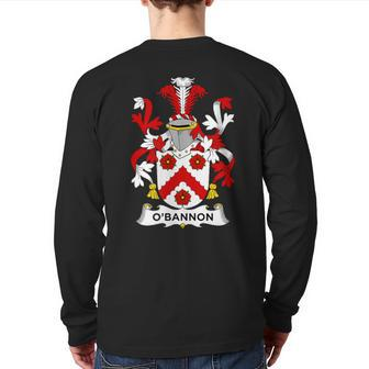 O'bannon Coat Of Arms Family Crest Back Print Long Sleeve T-shirt | Mazezy
