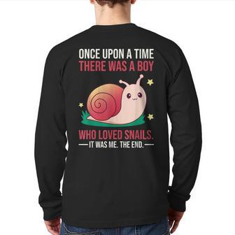 Once There Was A Boy Who Loved Snails Back Print Long Sleeve T-shirt - Monsterry