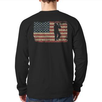 Paintball America Flag Patriotic Paintball Player Back Print Long Sleeve T-shirt | Mazezy