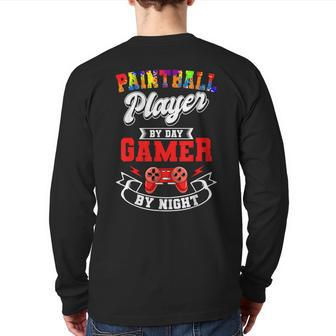 Paintball Paintballer Video Gamer Shooting Team Sport Master Back Print Long Sleeve T-shirt | Mazezy