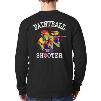 Paintball Paintballers Tactical Sports Master Shoot-Out Game Back Print Long Sleeve T-shirt | Mazezy
