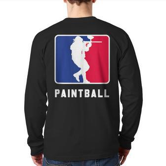 Paintball Paintball Player Paintballer Capture The Flag Back Print Long Sleeve T-shirt | Mazezy