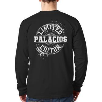 Palacios Surname Family Tree Birthday Reunion Back Print Long Sleeve T-shirt | Mazezy