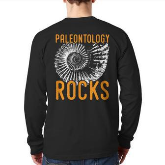 Palentology Rocks Fun Paleontologist Back Print Long Sleeve T-shirt | Mazezy