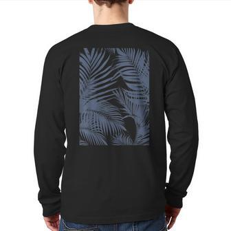 Palm Tree 8 Cool Tropical Beach Palm Leaves Summer Back Print Long Sleeve T-shirt | Mazezy