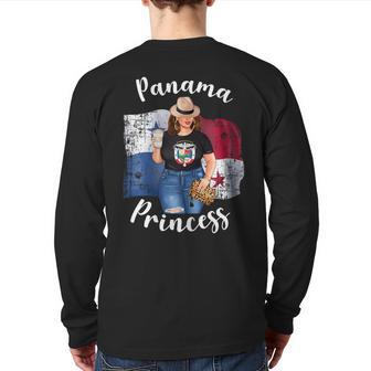 Panama Princess Loves Coffee Panamanian Caffeine Sassy Sexy Back Print Long Sleeve T-shirt - Thegiftio UK