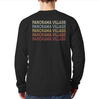 Panorama-Village Texas Panorama-Village Tx Retro Vintage Back Print Long Sleeve T-shirt | Mazezy