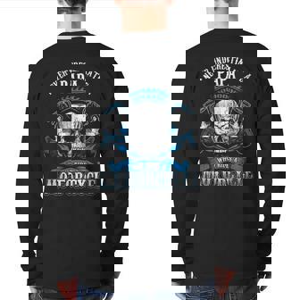 Papa Biker Never Underestimate Motorcycle Skull Back Print Long Sleeve T-shirt | Seseable CA