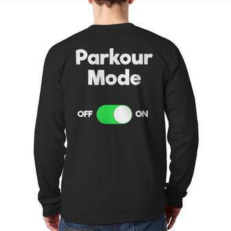 Parkour Mode Back Print Long Sleeve T-shirt | Mazezy