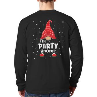 Party Gnome Family Matching Christmas Pajama Back Print Long Sleeve T-shirt - Monsterry DE