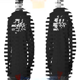 Pastafarian Jolly Pirate Fish Fsm Distressed Back Print Long Sleeve T-shirt | Mazezy