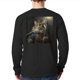 Patriotic Suphalak Cat 4Th Of July Fireworks Stars Back Print Long Sleeve T-shirt | Mazezy
