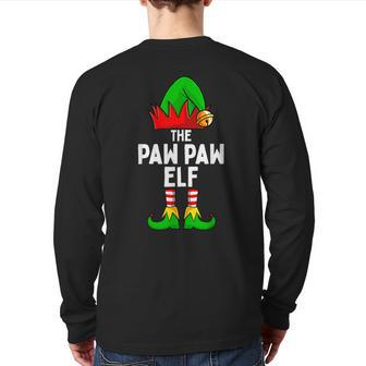 Paw Paw Elf Matching Family Christmas Back Print Long Sleeve T-shirt - Monsterry