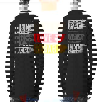Peace Love Rebab Musical Instrument Rebab Instrument Player Back Print Long Sleeve T-shirt | Mazezy