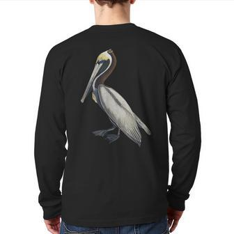 Pelican Cute Brown Pelican Back Print Long Sleeve T-shirt | Mazezy DE