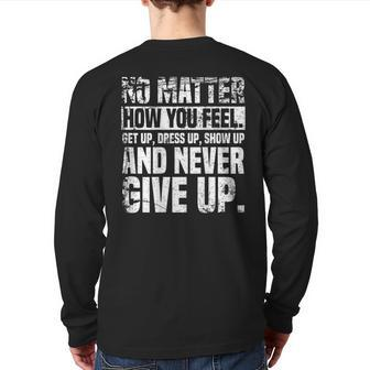 Perseverance Motivational Quote Inspiration On Back Back Print Long Sleeve T-shirt - Monsterry