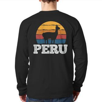 Peru Vicuna Peruvian Vintage Back Print Long Sleeve T-shirt | Mazezy