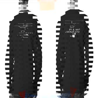 Pilot C172 Flying Airplane Mode Back Print Long Sleeve T-shirt | Mazezy