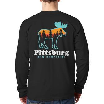 Pittsburg Nh Moose Pittsburg New Hampshire Back Print Long Sleeve T-shirt | Mazezy