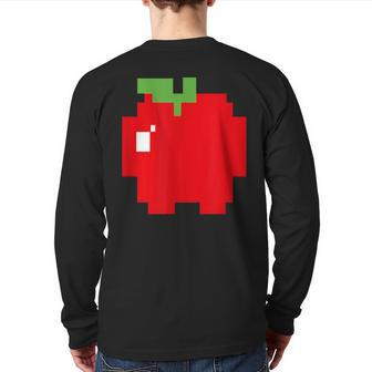 Pixel Apple 80S Video Game Halloween Group Costume Back Print Long Sleeve T-shirt | Mazezy
