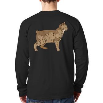 Pixie Bob Cat Cat Lover Back Print Long Sleeve T-shirt | Mazezy