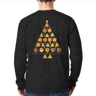 Pizza Christmas Tree Ugly Christmas Sweater Back Print Long Sleeve T-shirt - Monsterry