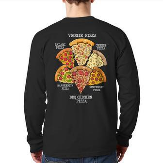 Pizza Connoisseur Italian Pizza Lover American Pizza Back Print Long Sleeve T-shirt | Mazezy