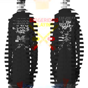 Playing Mode Instrument Didgeridoo Back Print Long Sleeve T-shirt | Mazezy